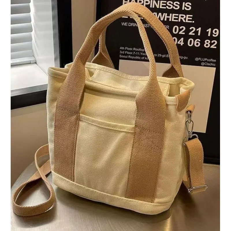 DUNNMALL Good-looking New Japanese Canvas Bag Fashion Simple Large Capacity Tote Daily Commuter Multi-Purpose Lunch Bag for Women
