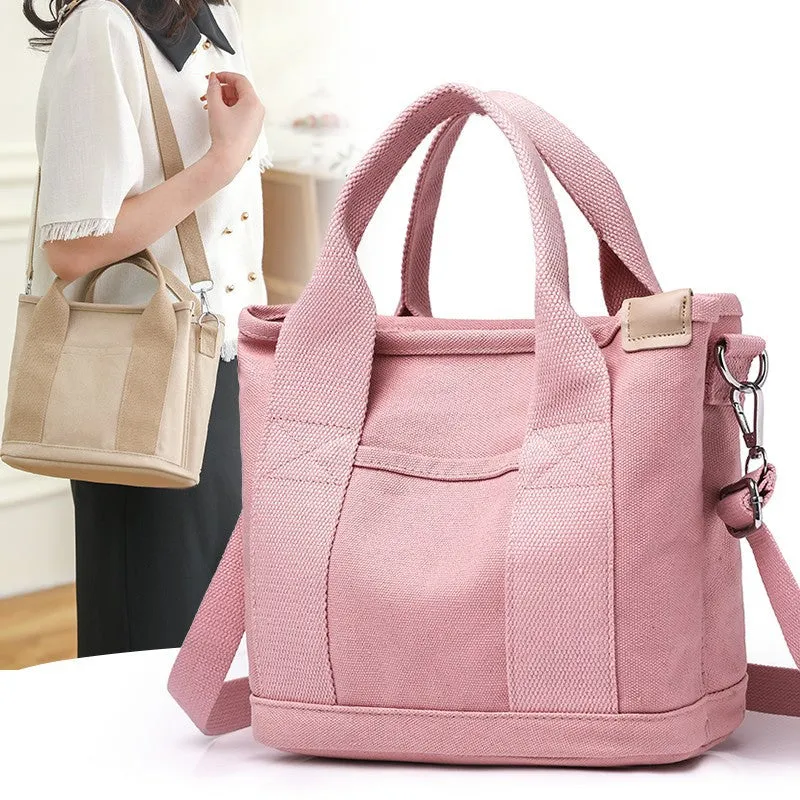 DUNNMALL Good-looking New Japanese Canvas Bag Fashion Simple Large Capacity Tote Daily Commuter Multi-Purpose Lunch Bag for Women