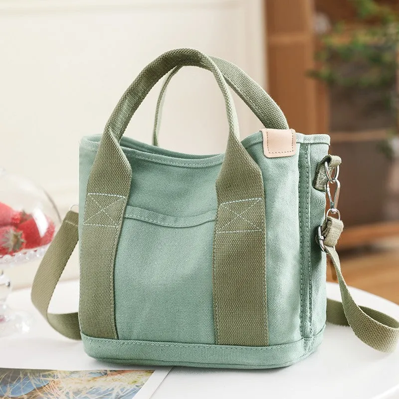 DUNNMALL Good-looking New Japanese Canvas Bag Fashion Simple Large Capacity Tote Daily Commuter Multi-Purpose Lunch Bag for Women