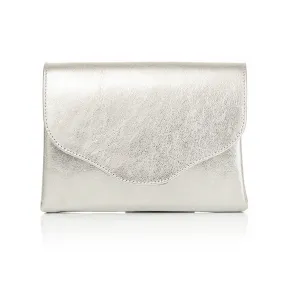 Ellie Clutch - Silver Leather
