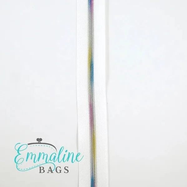 Emmaline Zippers by the Yard - White Tape SIZE 3
