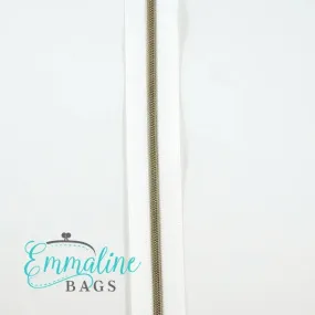 Emmaline Zippers by the Yard - White Tape SIZE 3