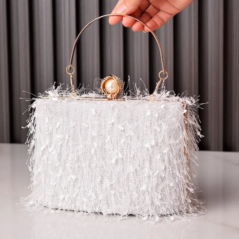 Flapper Style Roaring 20's Designer Tassel Square Handbag.