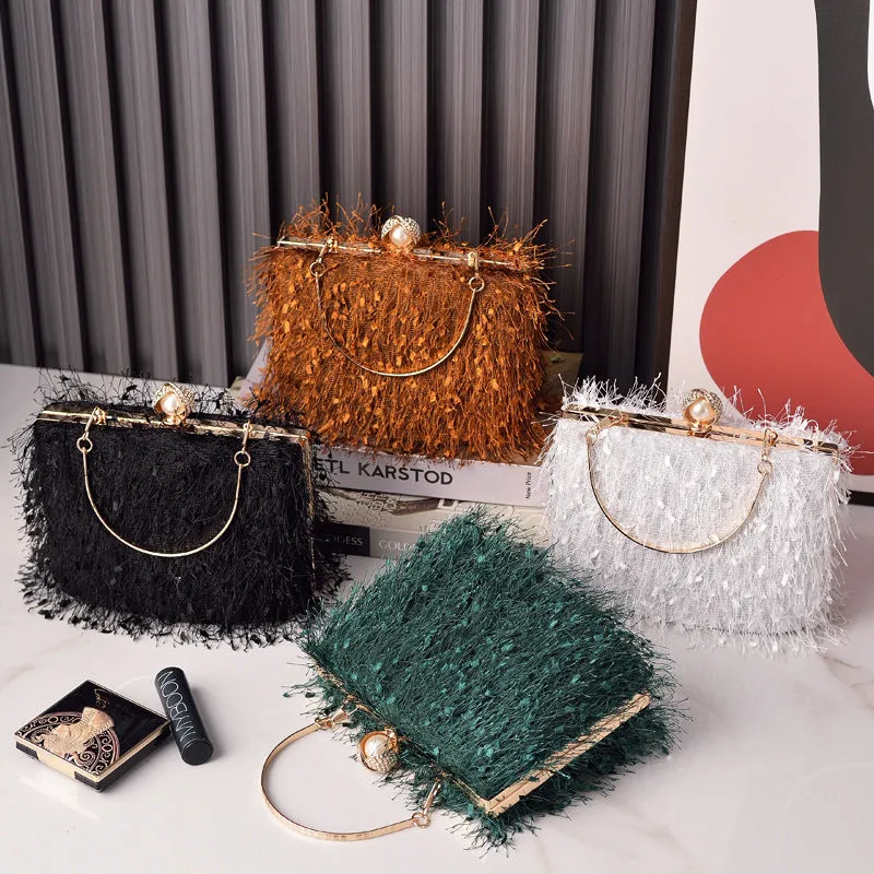 Flapper Style Roaring 20's Designer Tassel Square Handbag.