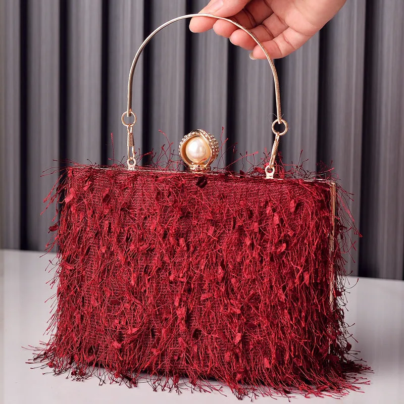 Flapper Style Roaring 20's Designer Tassel Square Handbag.