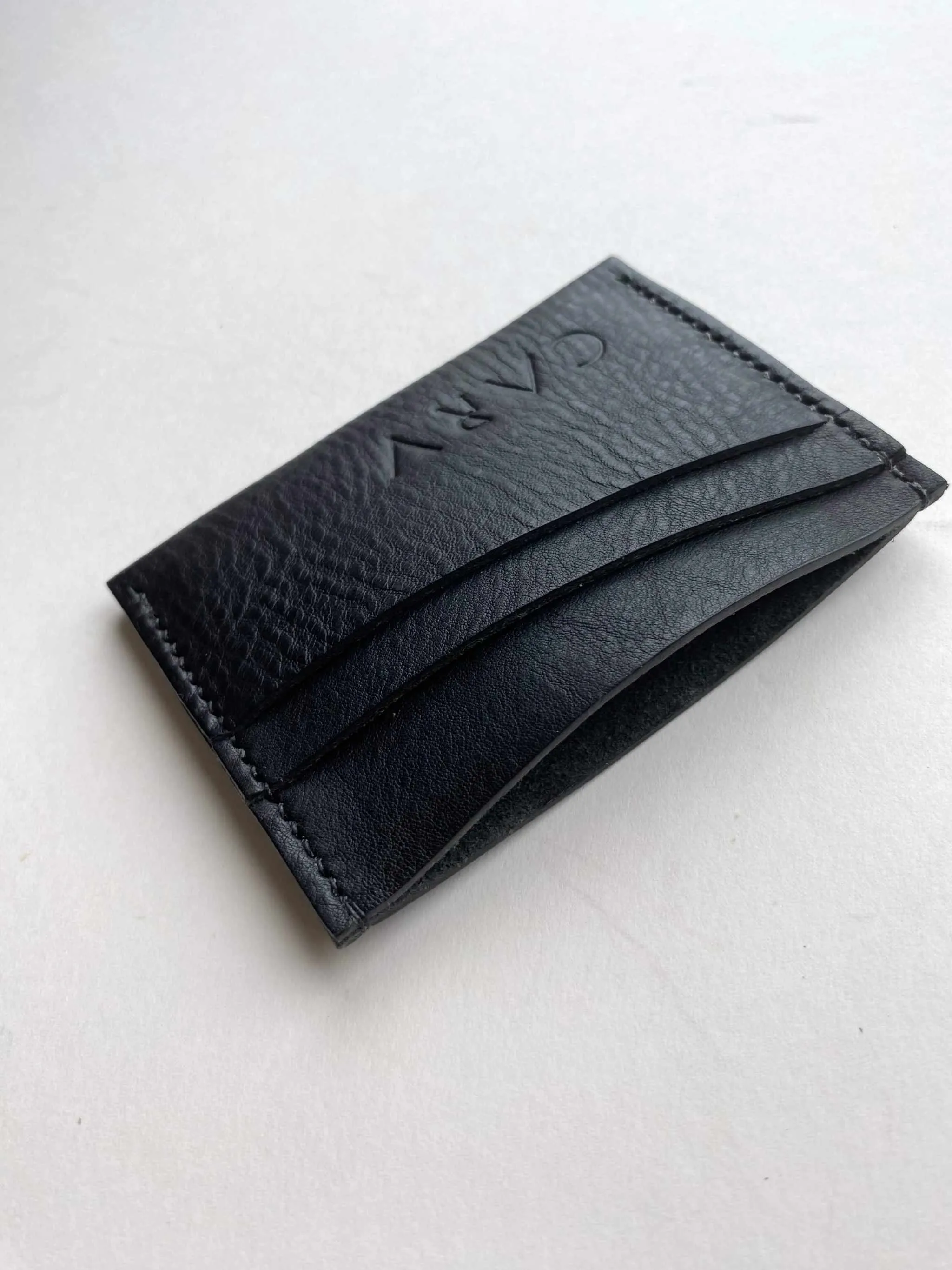 Fold Green Leather Card Holder