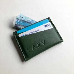 Fold Green Leather Card Holder
