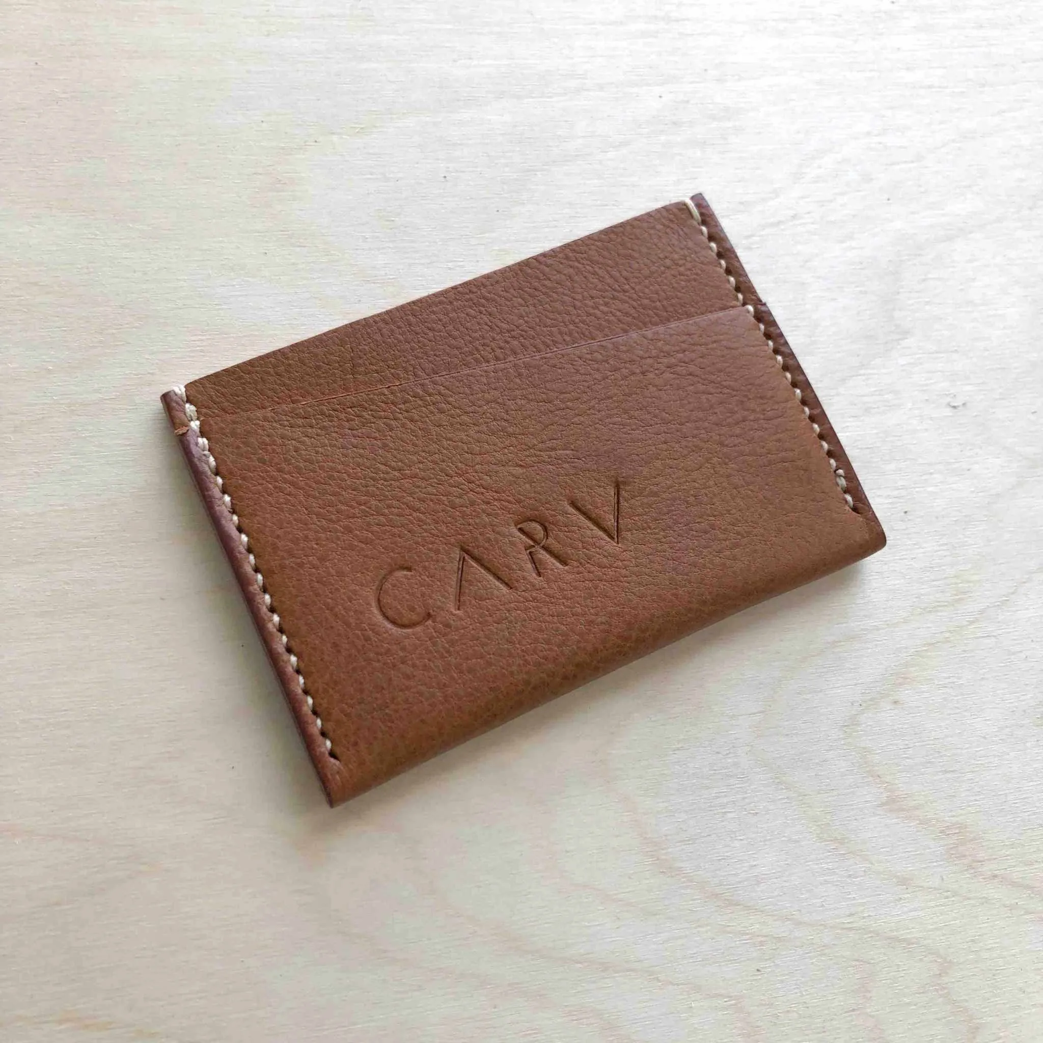 Fold Green Leather Card Holder