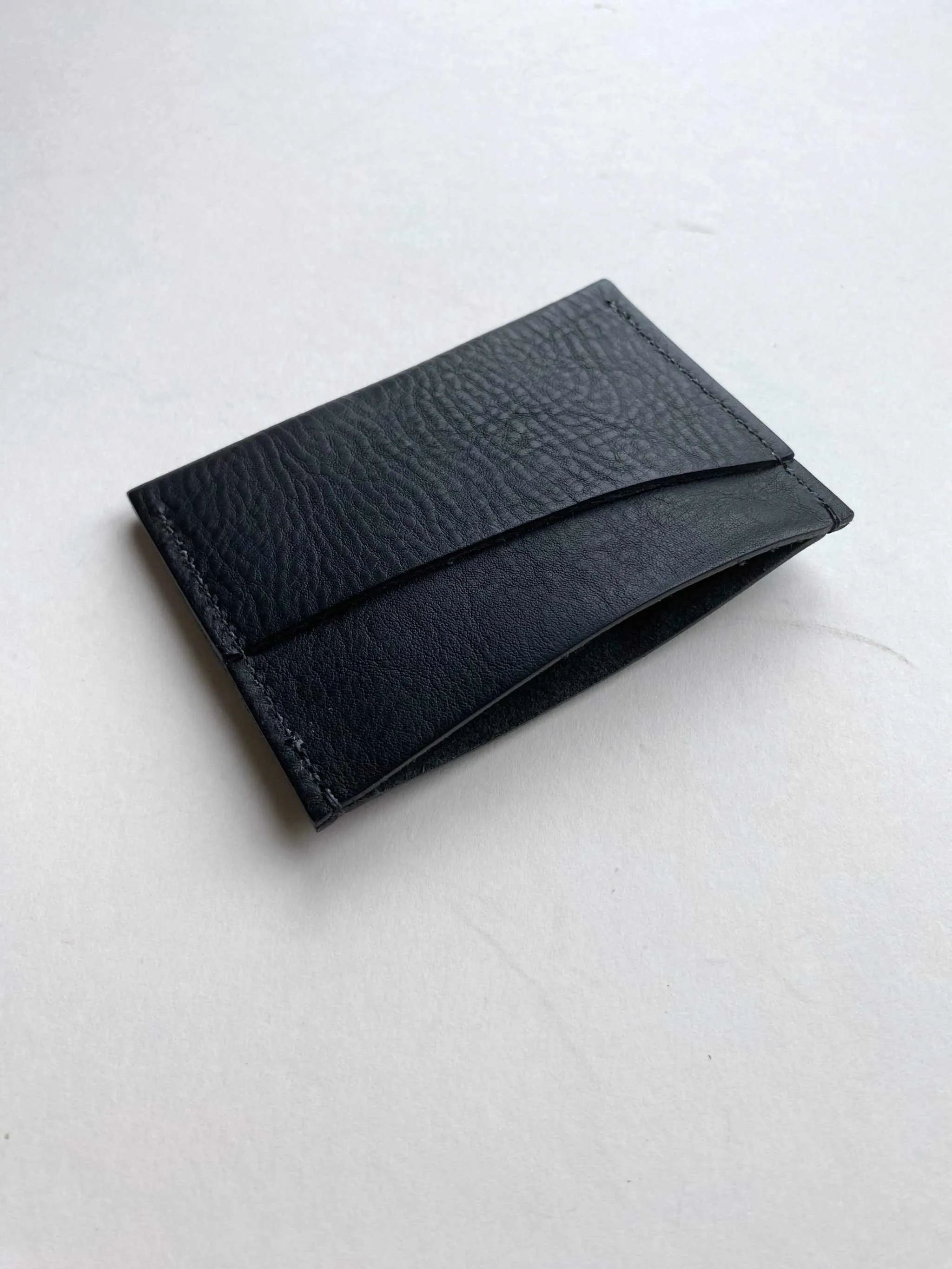 Fold Green Leather Card Holder