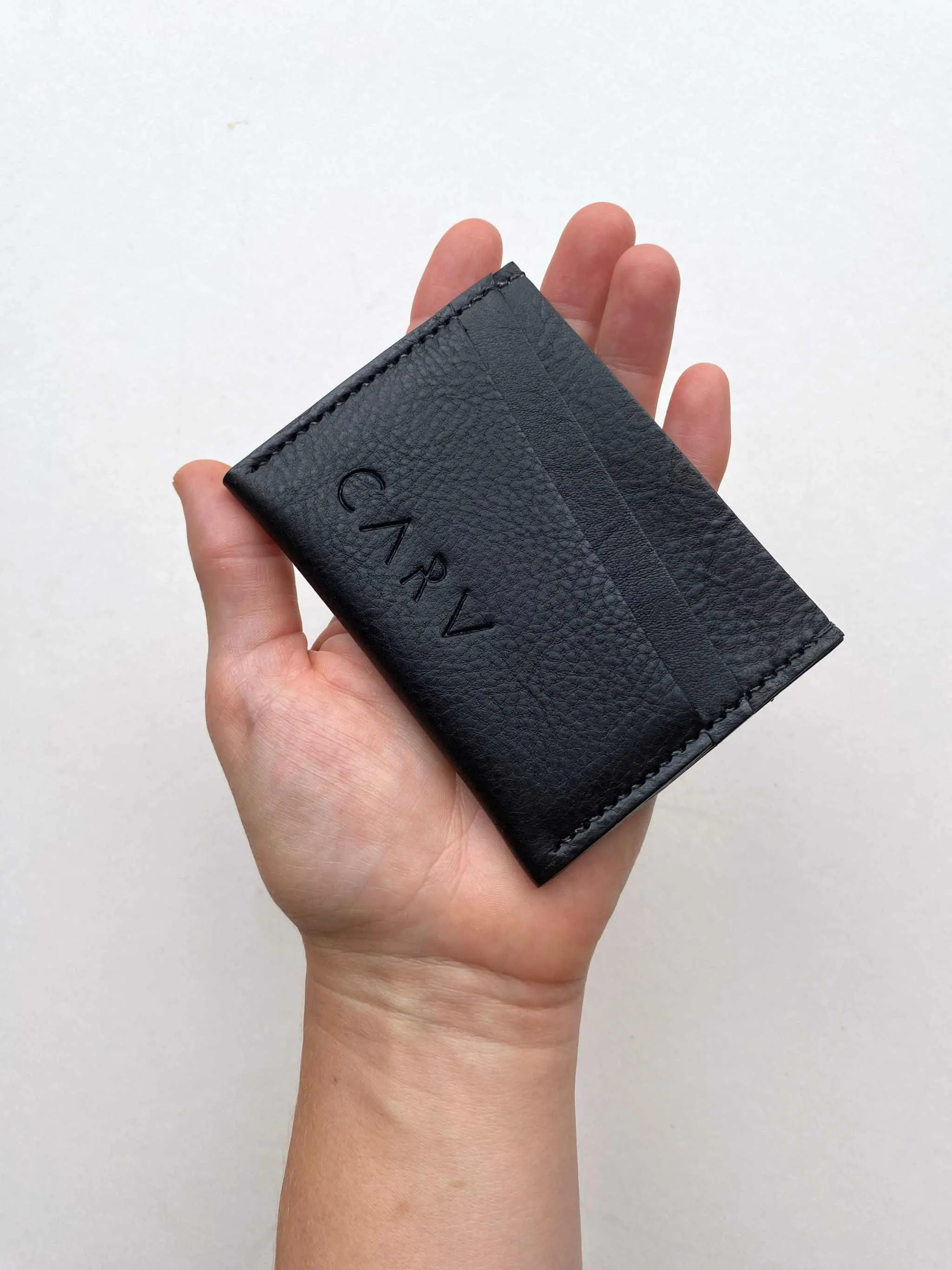 Fold Green Leather Card Holder