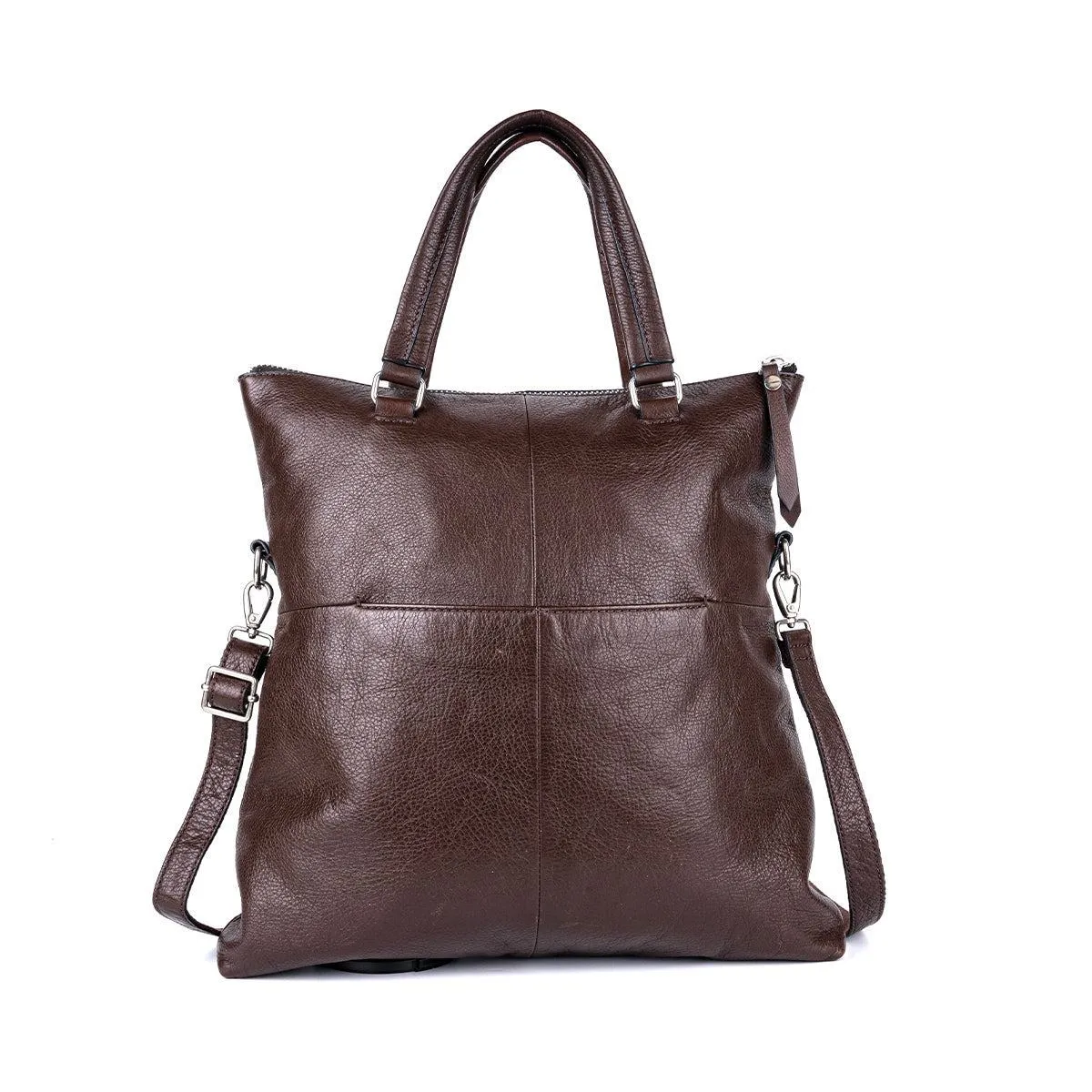 Fossil Foldable Tote Bags Leather Brown Colour For Women