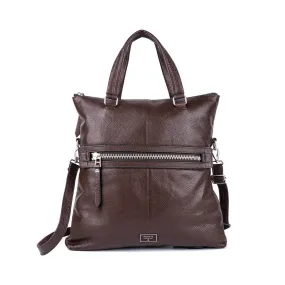 Fossil Foldable Tote Bags Leather Brown Colour For Women