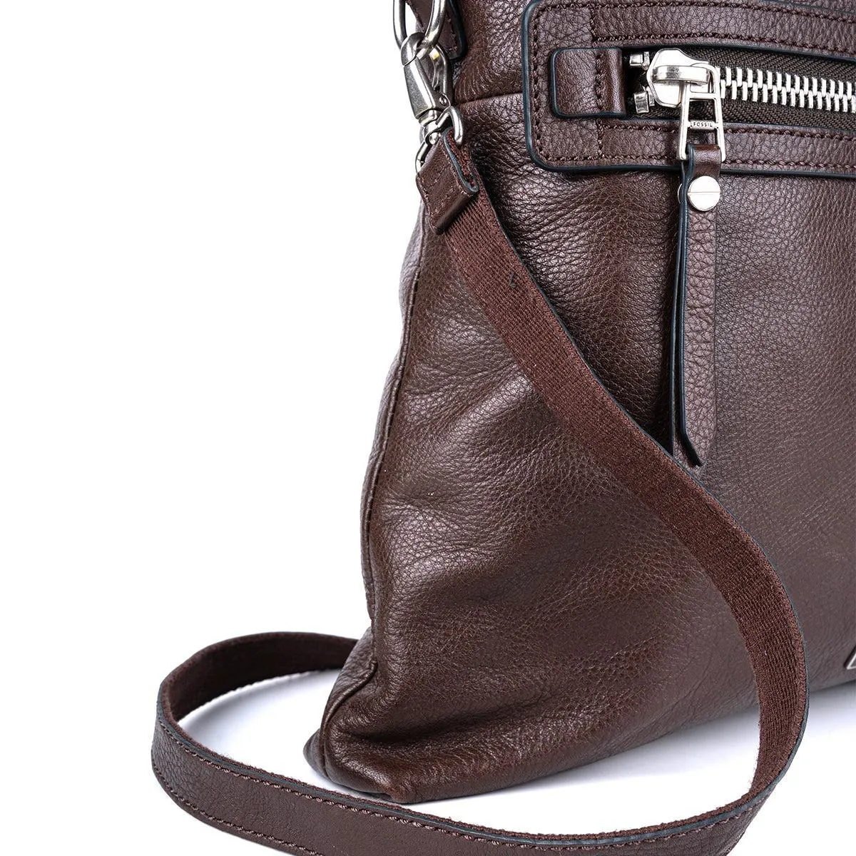 Fossil Foldable Tote Bags Leather Brown Colour For Women