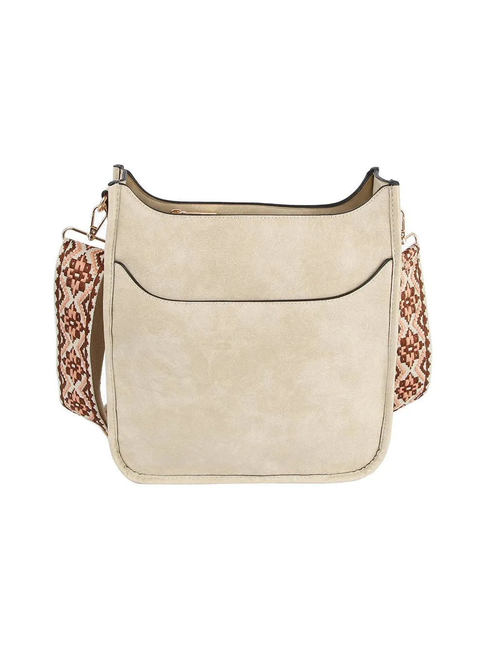Front Pocket Stylized Strap Shoulder Bag