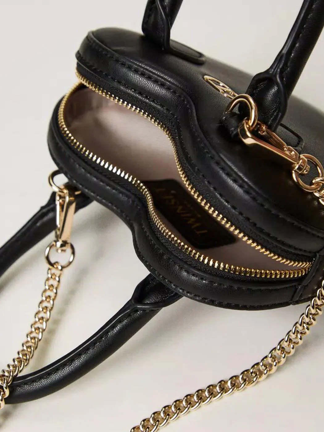 Girls shoulder bag heart-shaped-black