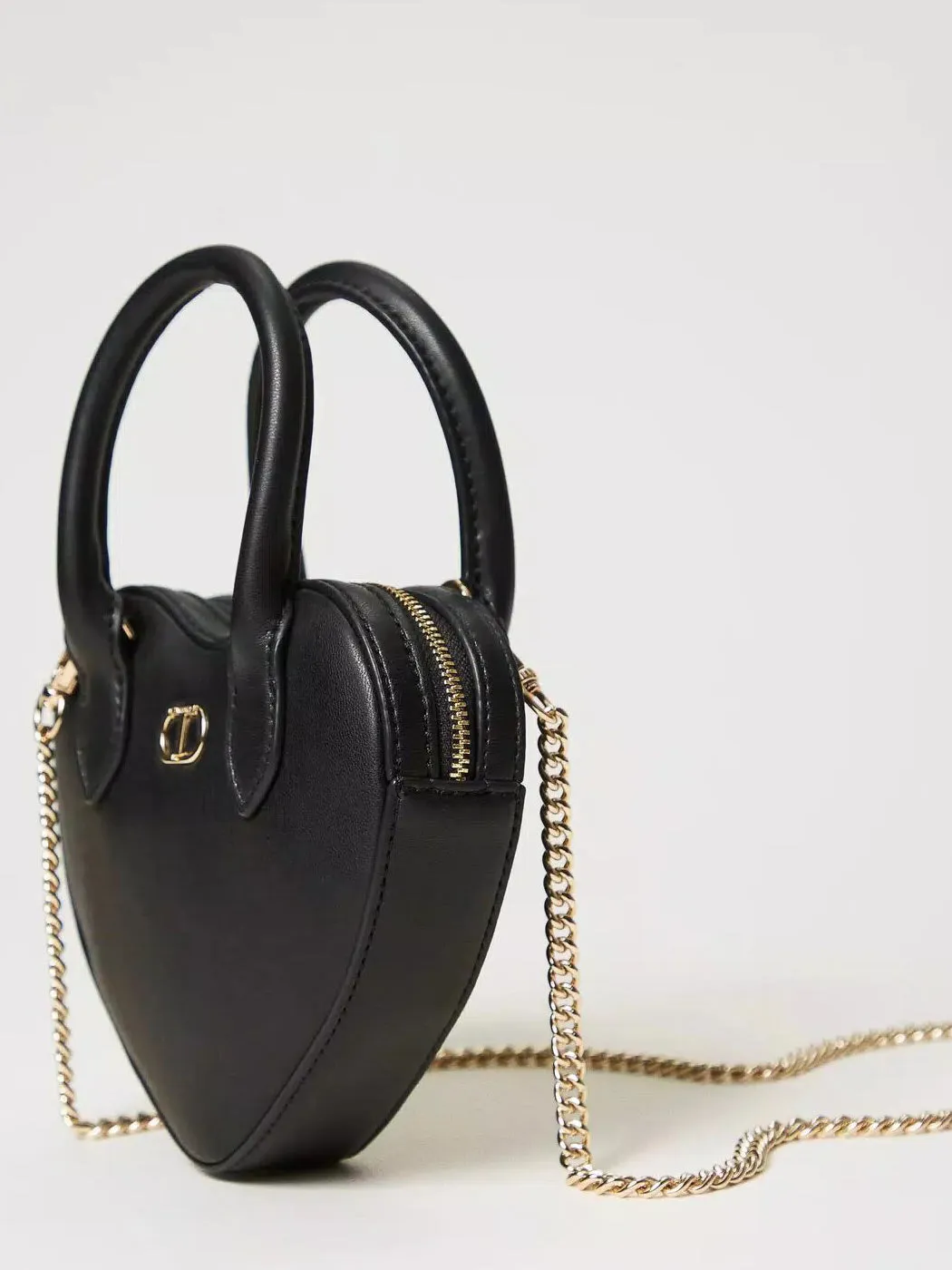Girls shoulder bag heart-shaped-black