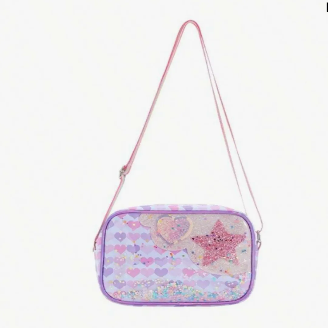 Glitter Heart Rainbow Shoulder Bag
