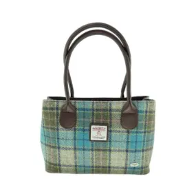 Harris Tweed Classic Handbag Turqoise Tartan