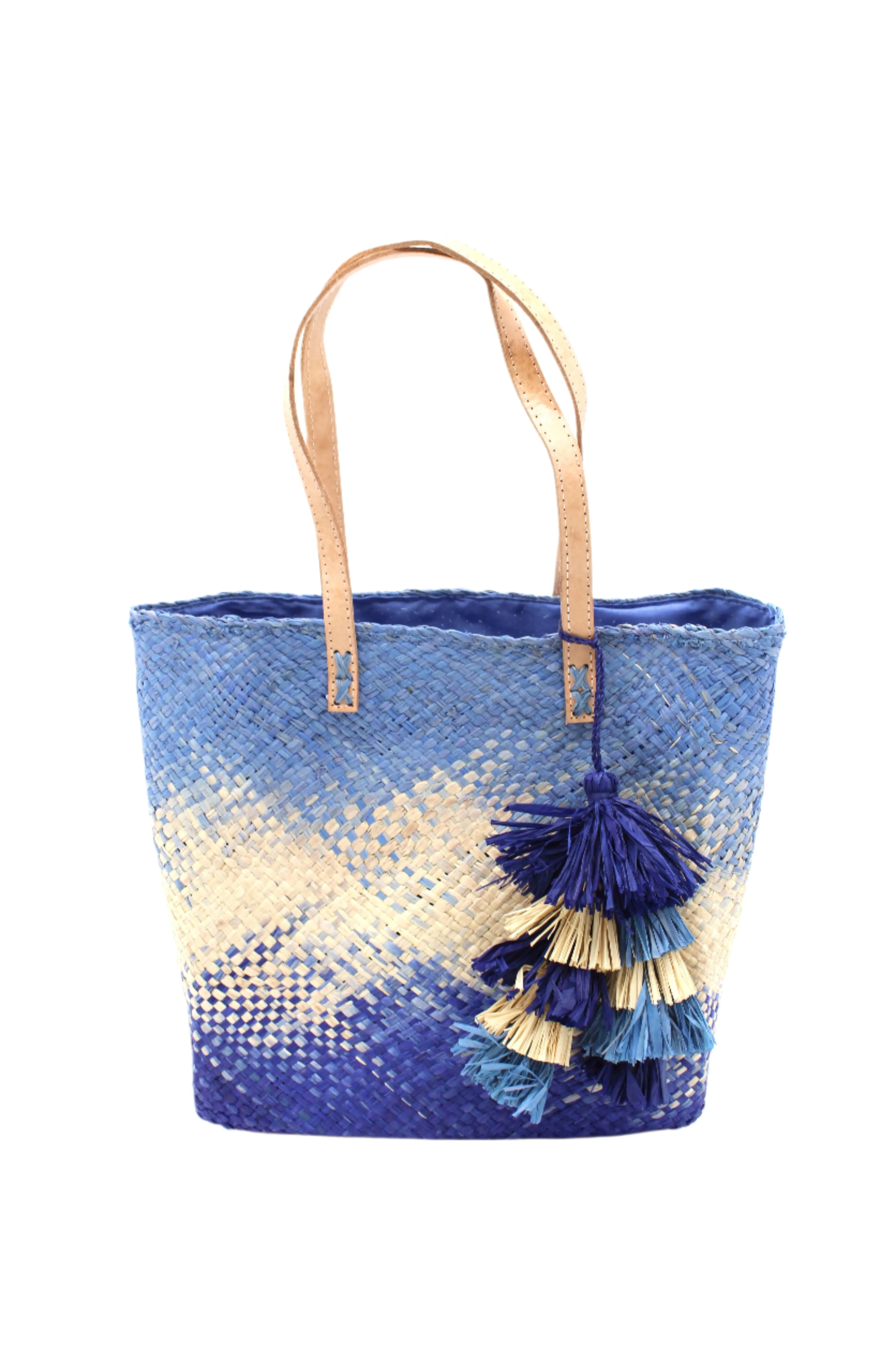Holden Ombre Straw Handbag with Tassel Charm Embellishment