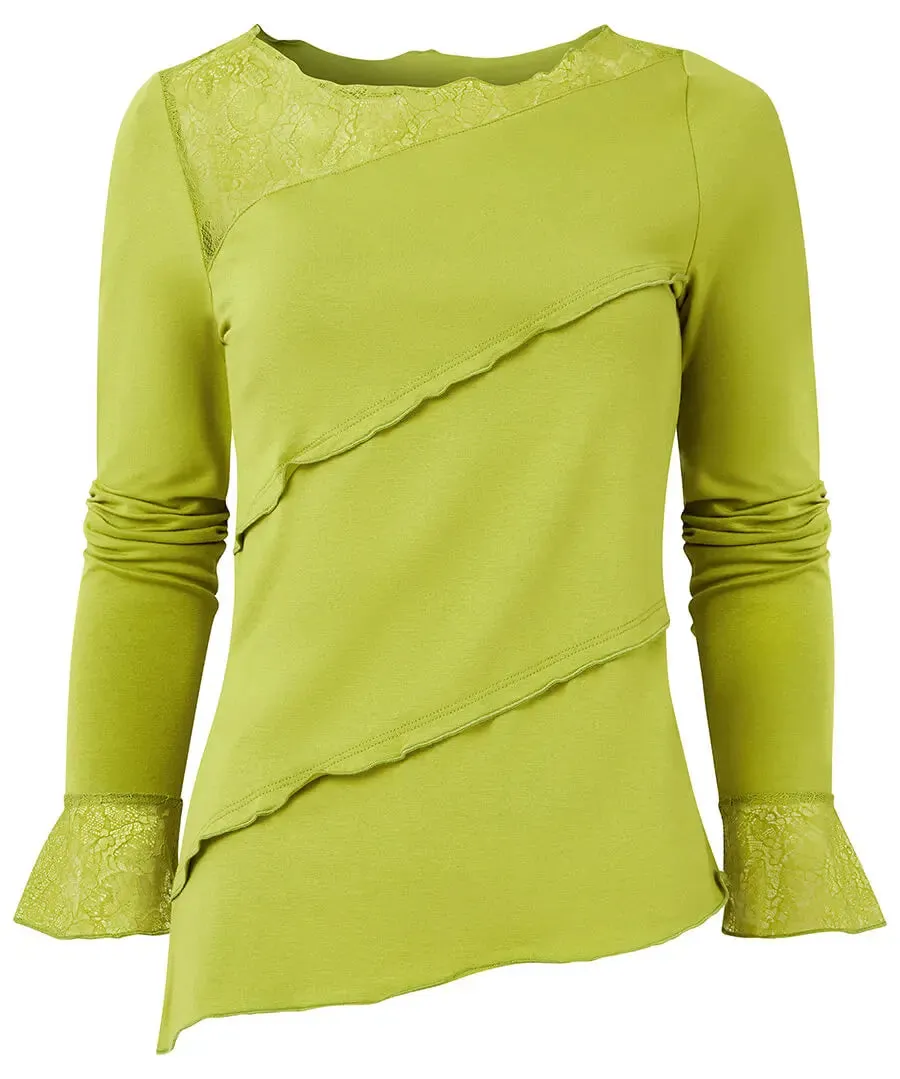 Joe Browns 18 Green Josie Lace Trim Top