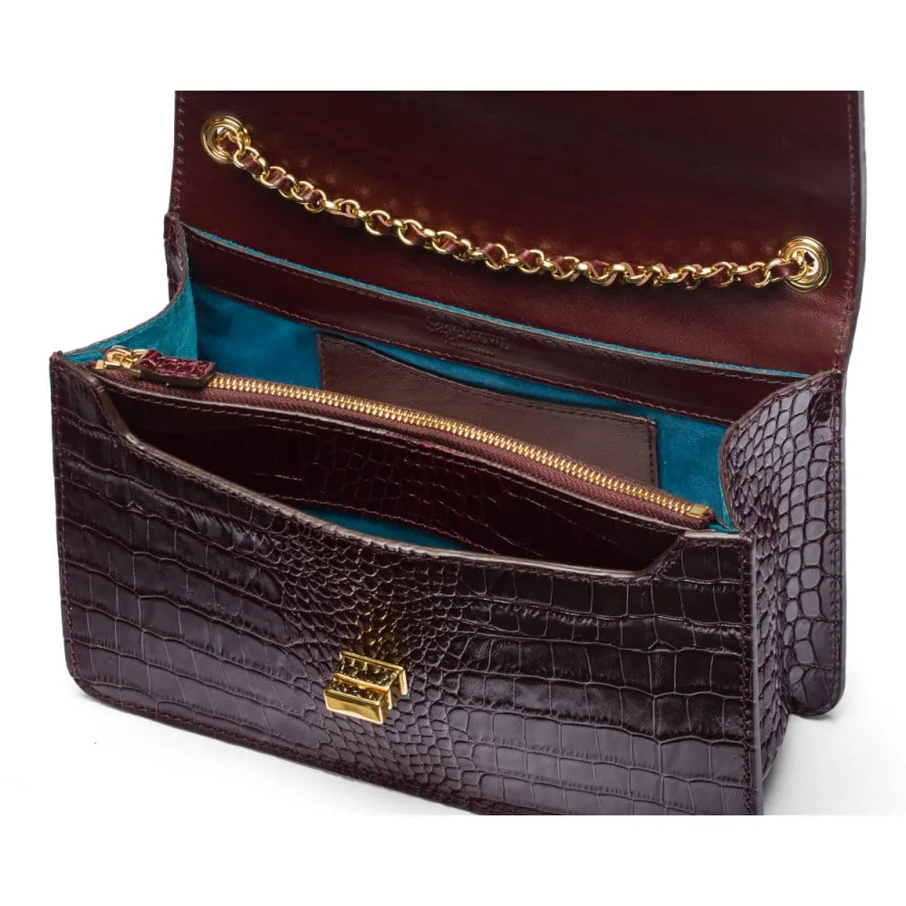 Julia Bag - Burgundy Croc