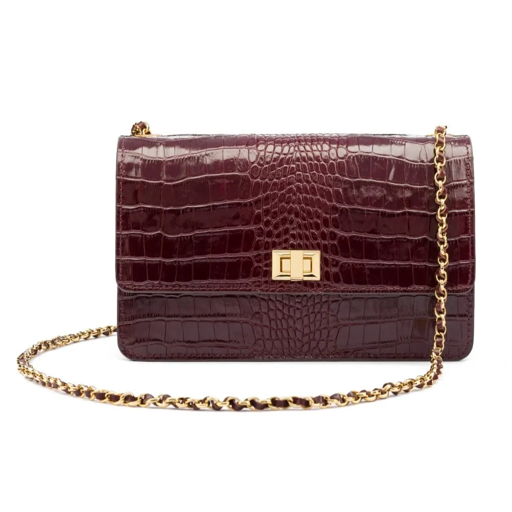 Julia Bag - Burgundy Croc