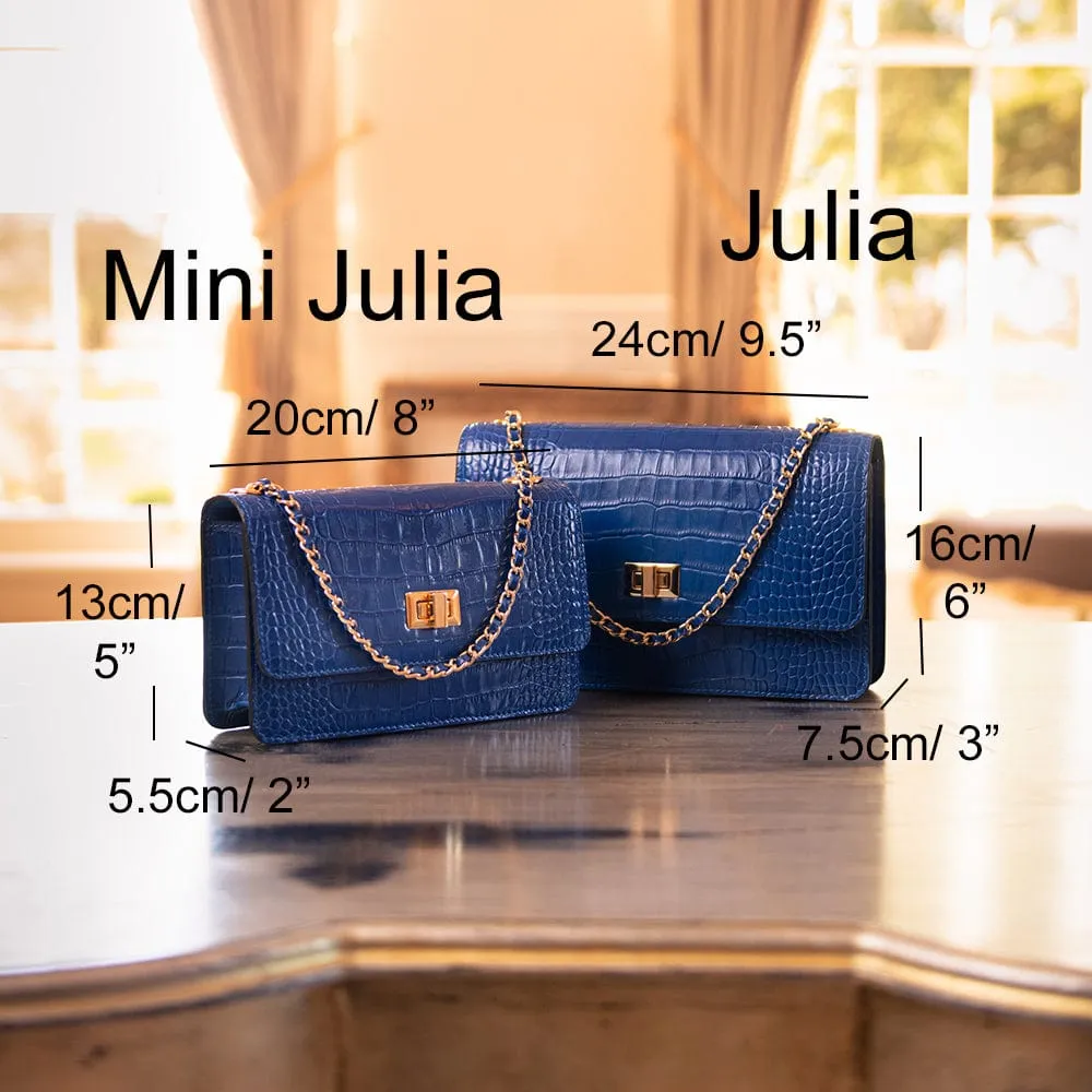 Julia Bag - Burgundy Croc