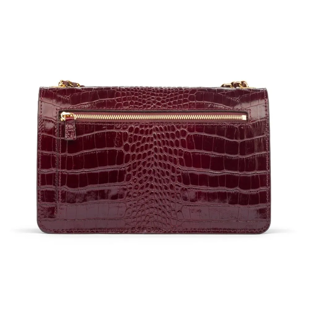 Julia Bag - Burgundy Croc