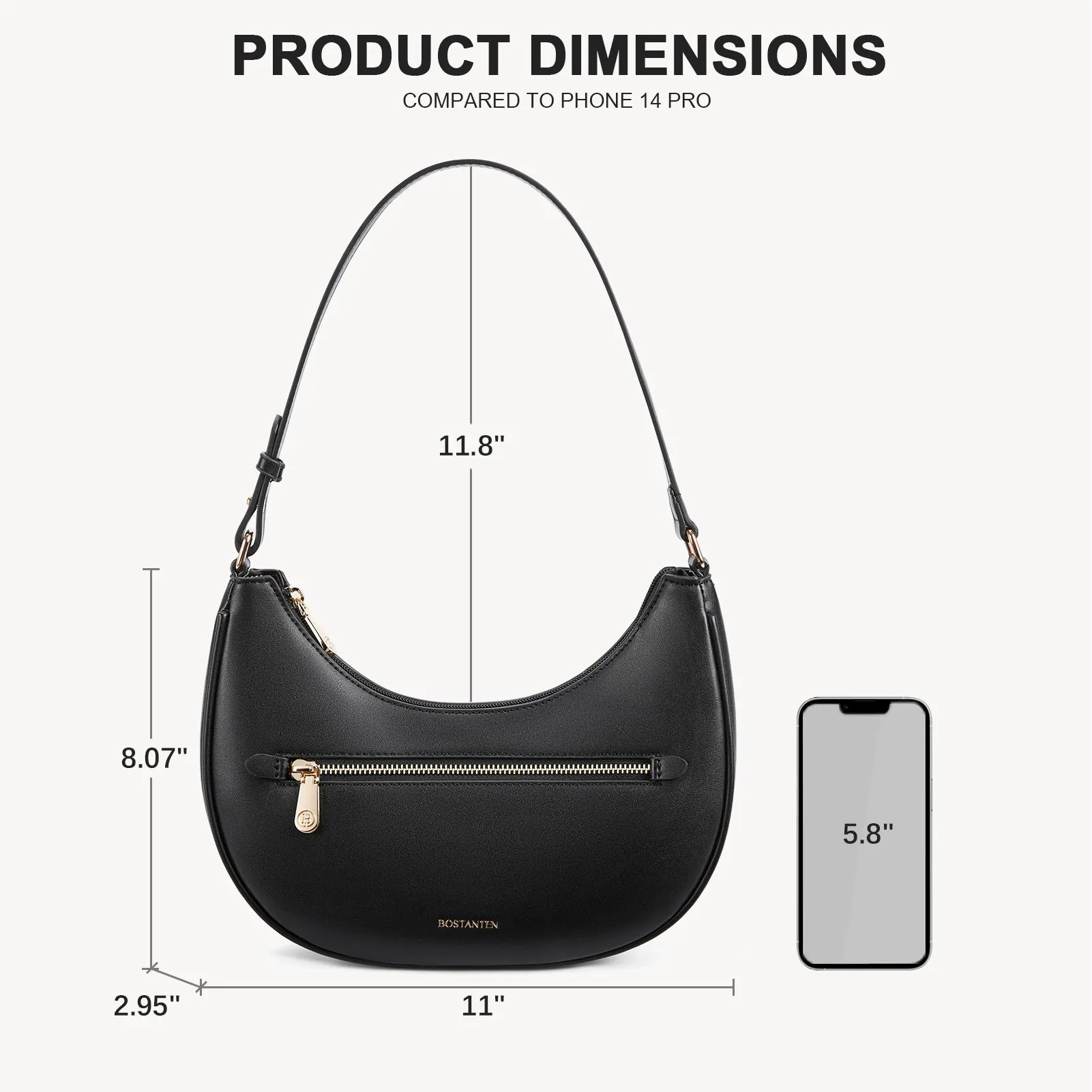Kweli Crescent Shoulder Bag with Zip Pocket