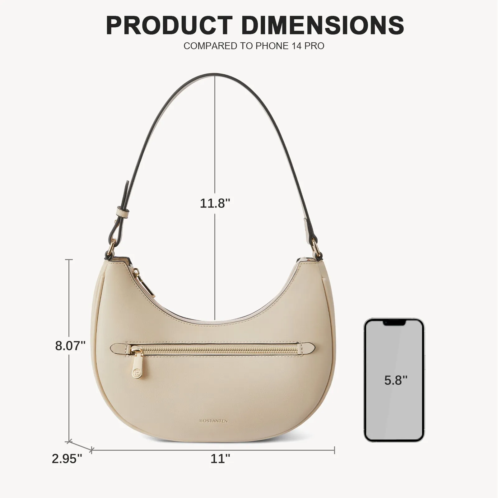 Kweli Crescent Shoulder Bag with Zip Pocket