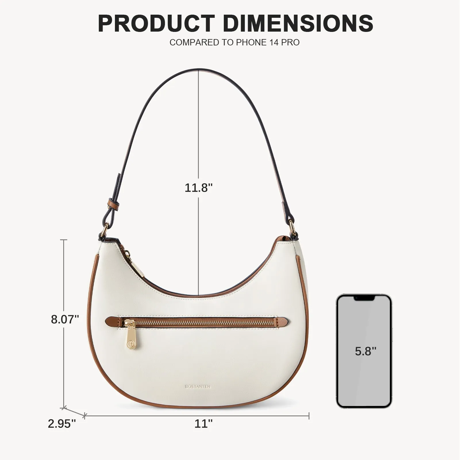 Kweli Crescent Shoulder Bag with Zip Pocket