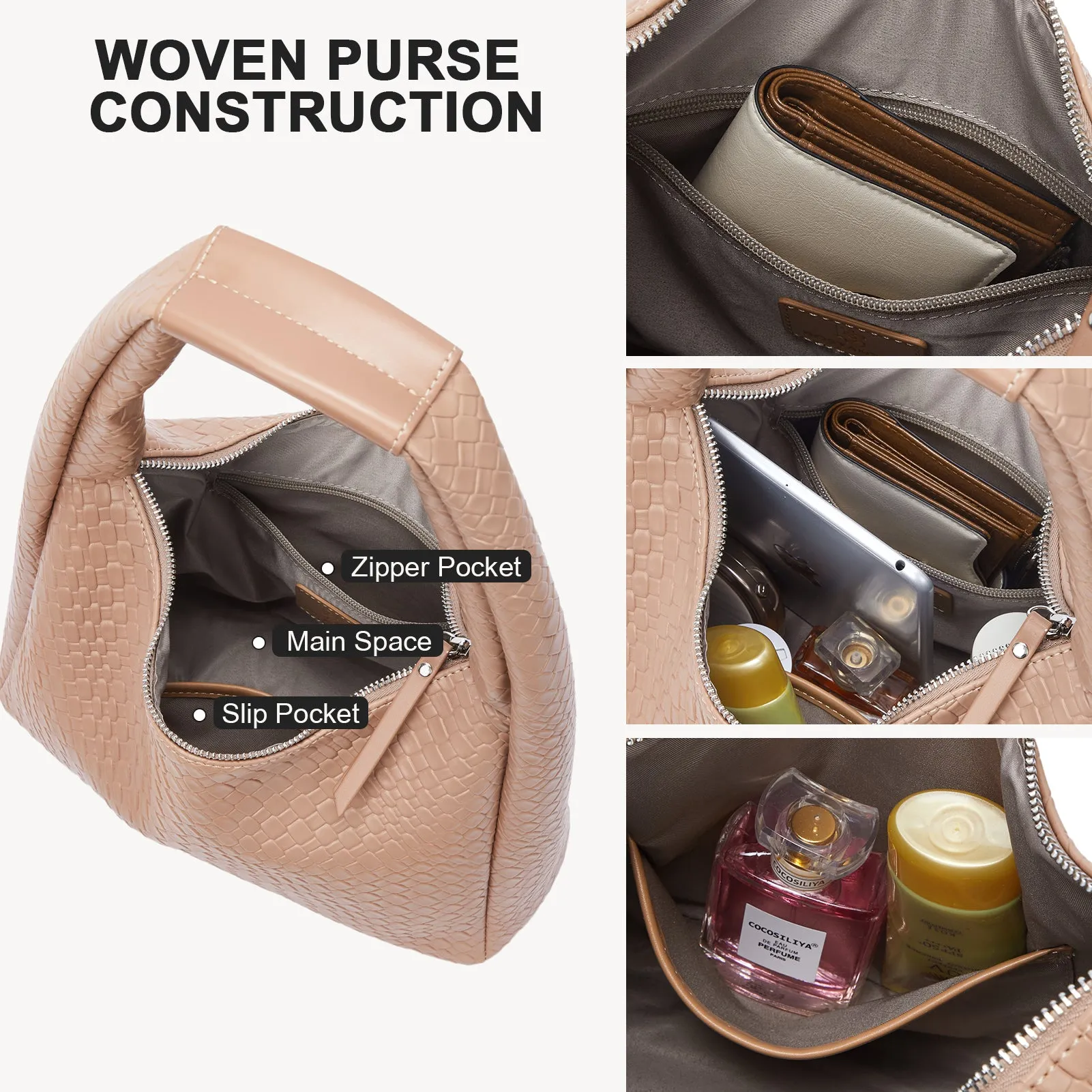 KWELI Croc Structured Curved Hobo Handbags