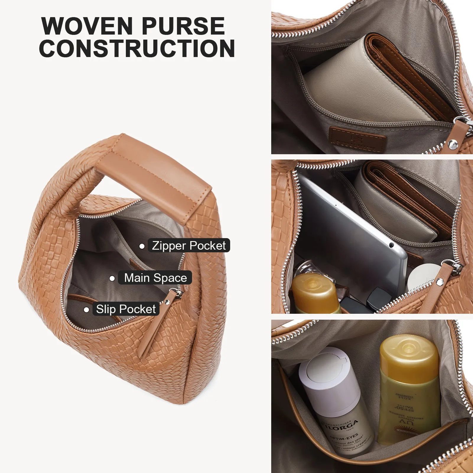 KWELI Croc Structured Curved Hobo Handbags