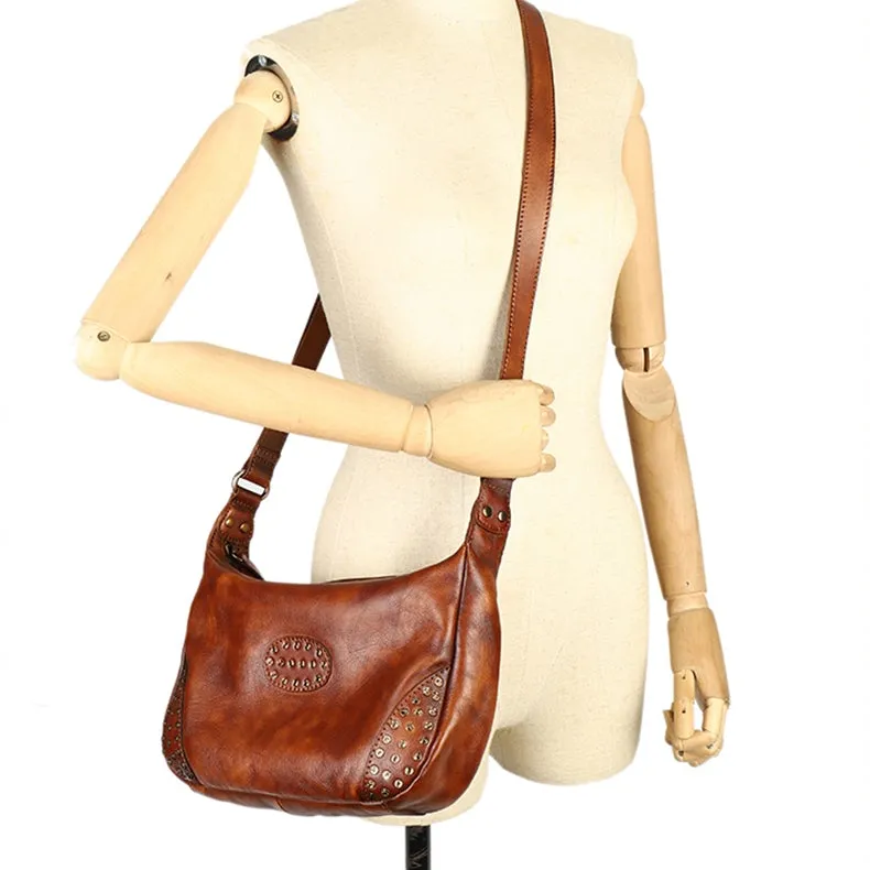 Ladies Leather Hobo Shoulder Bag Genuine Leather Crossbody Bags