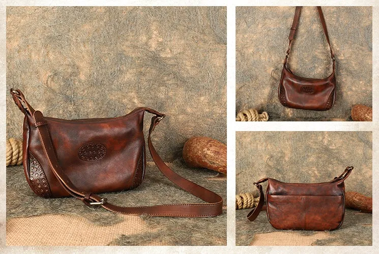 Ladies Leather Hobo Shoulder Bag Genuine Leather Crossbody Bags
