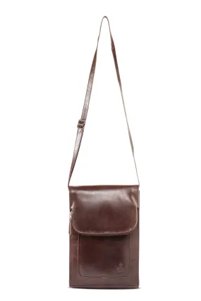 Large Women Men Real Vintage Brown Leather Messenger Shoulder Cross Body Bag
