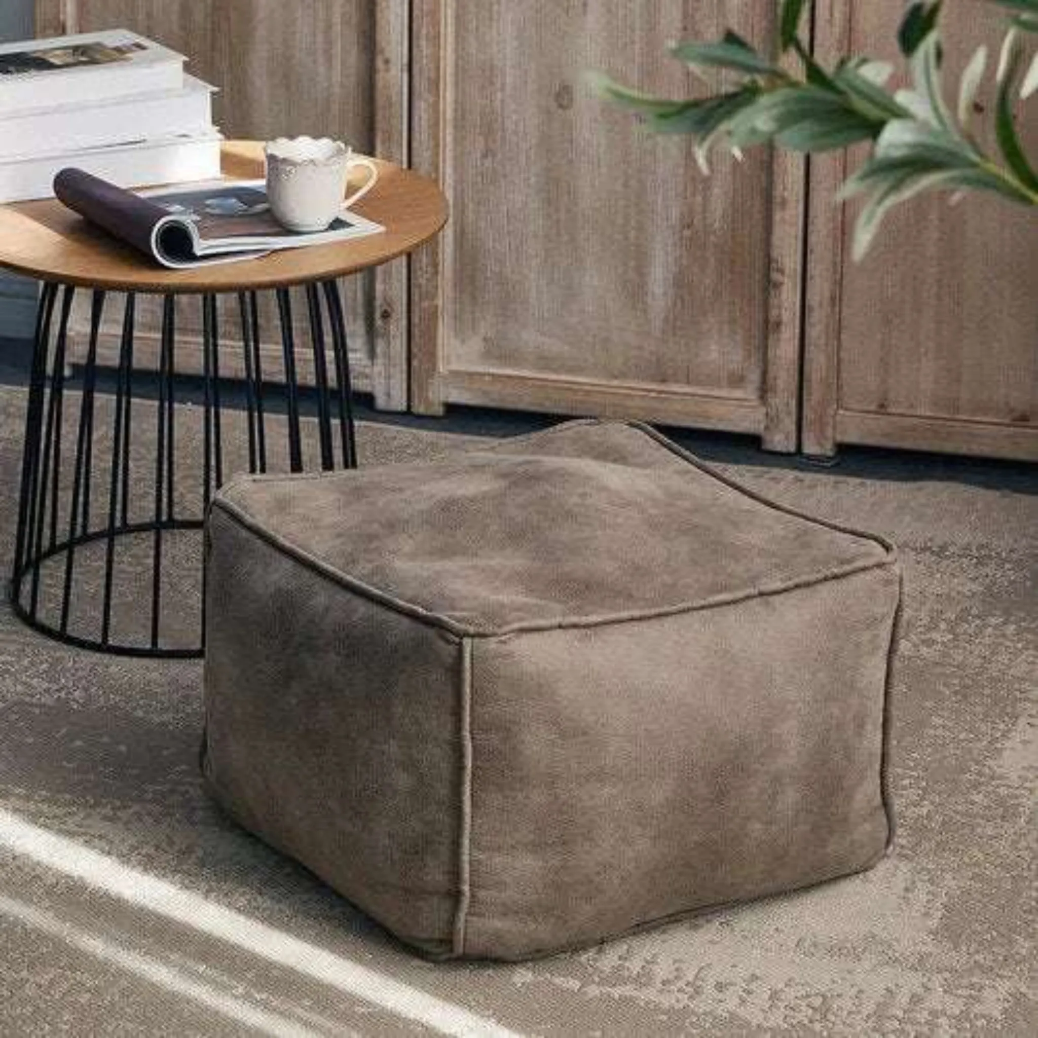 Leather Lazy Bean Bag Chair Cover