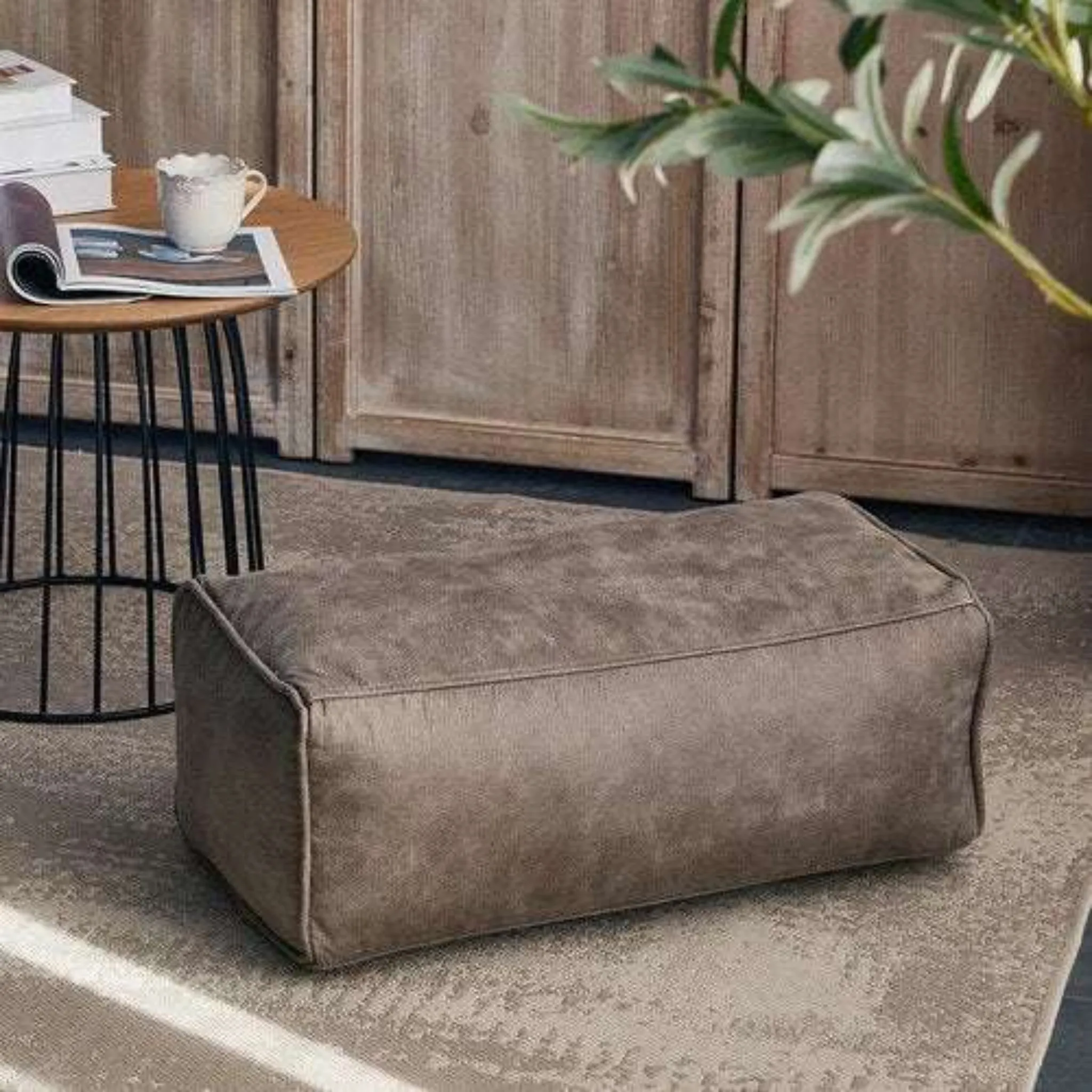 Leather Lazy Bean Bag Chair Cover