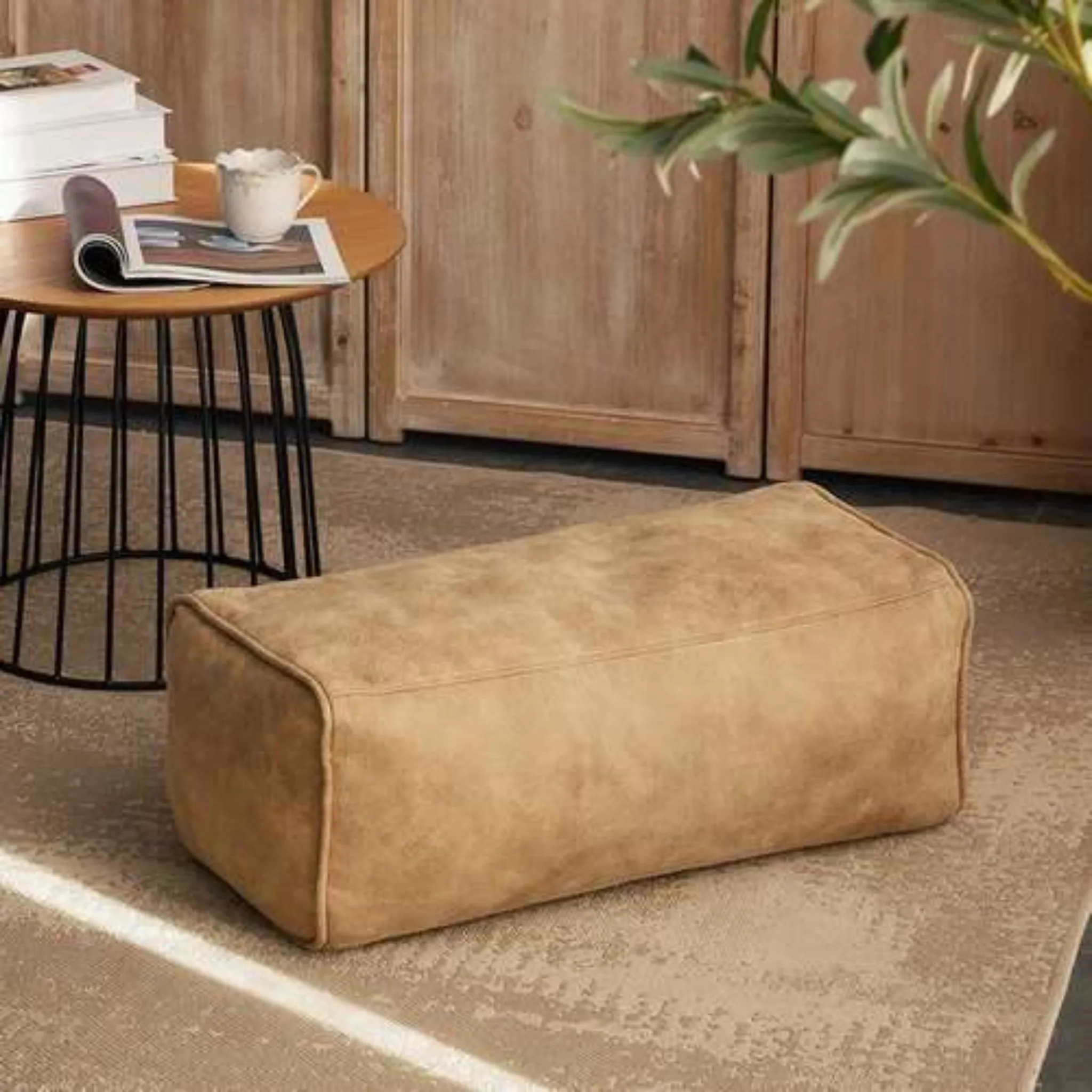 Leather Lazy Bean Bag Chair Cover