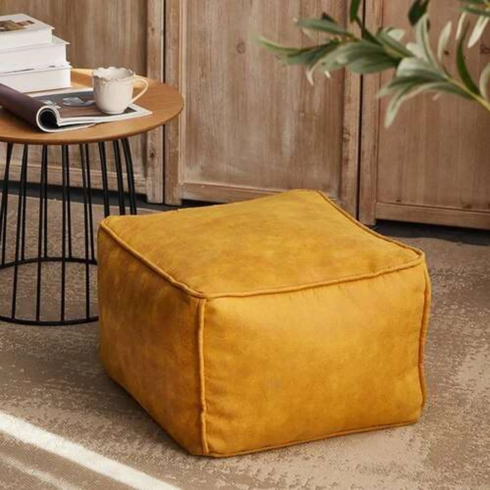 Leather Lazy Bean Bag Chair Cover