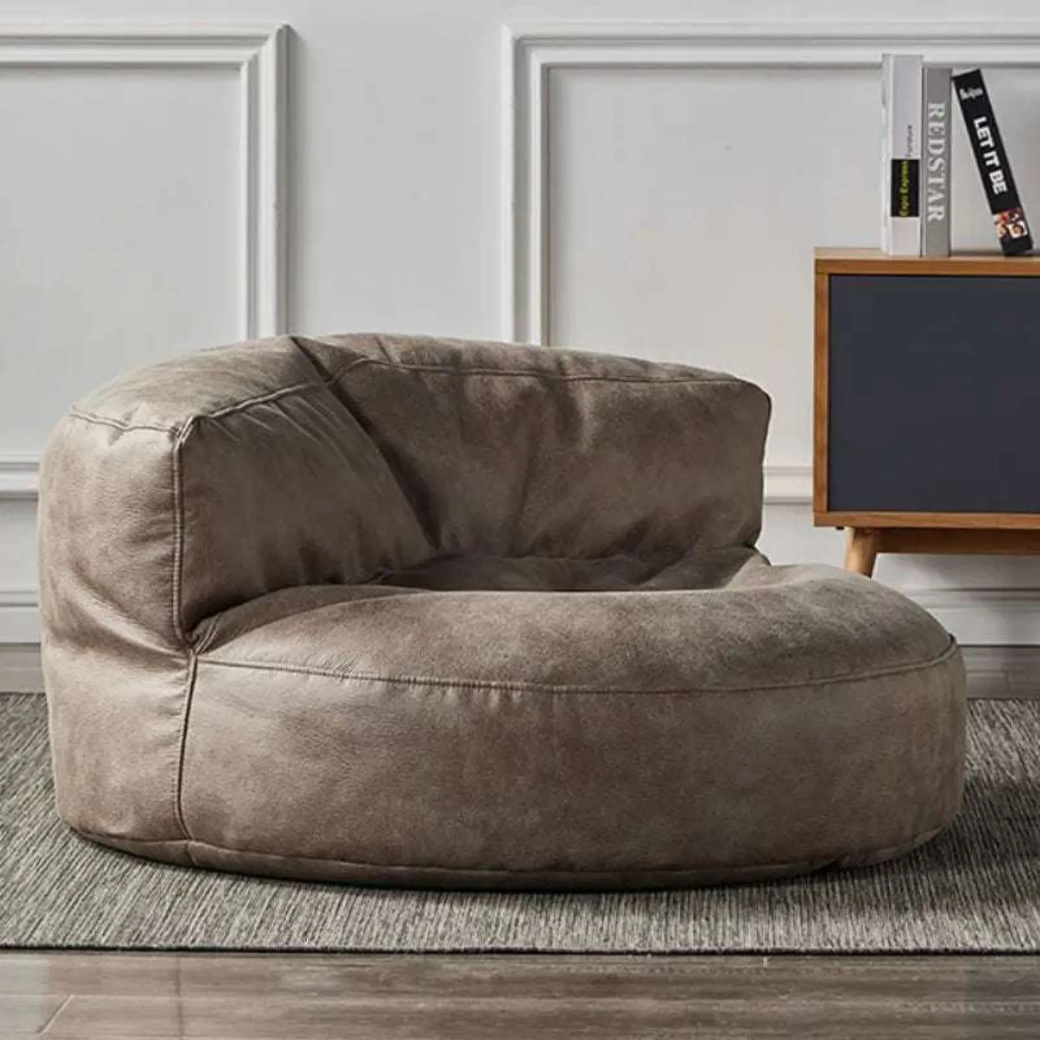 Leather Lazy Bean Bag Chair Cover