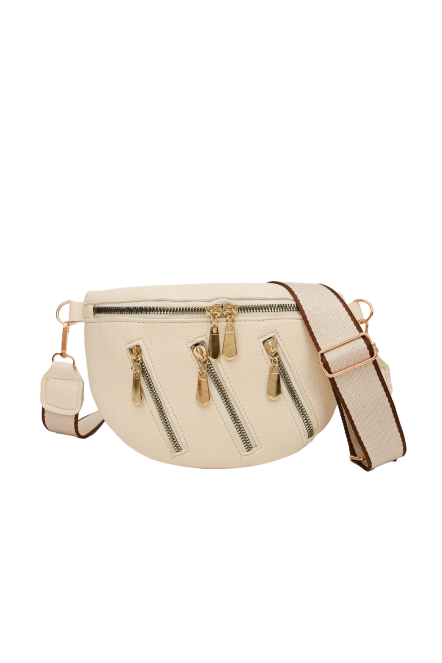 Leather Multi Zipper Shoulder Bag