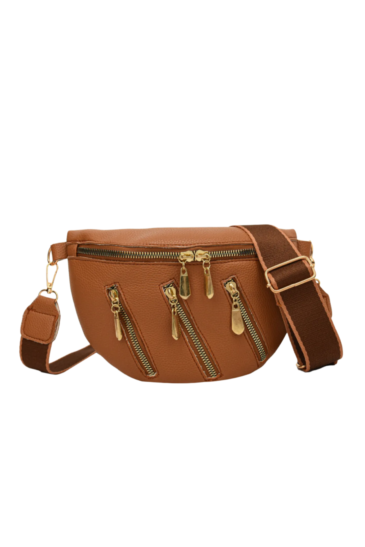 Leather Multi Zipper Shoulder Bag