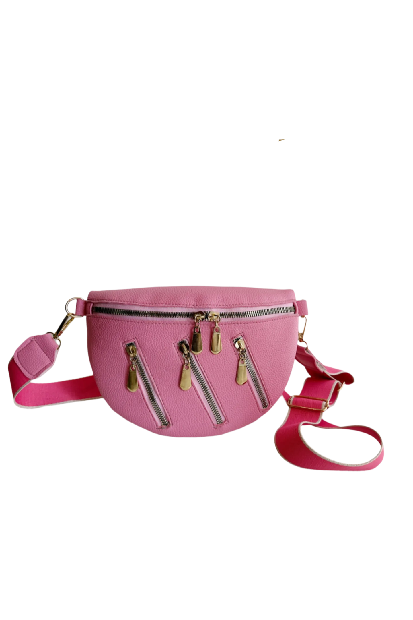 Leather Multi Zipper Shoulder Bag