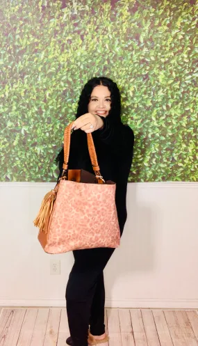 Leopard Cheetah Animal Print Shoulder Bag With Tassle