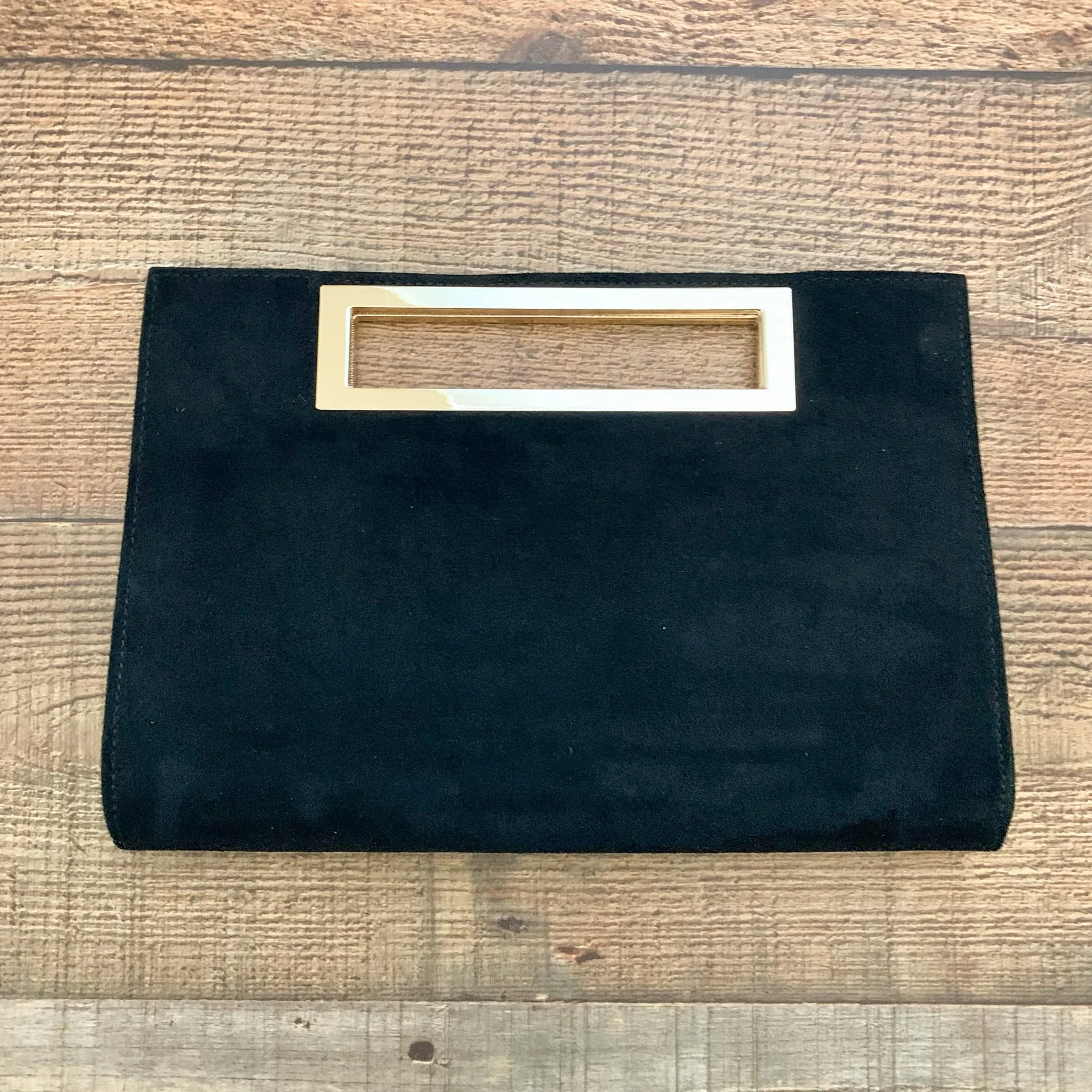 Lisi Lerch Black Suede Like Clutch Bag