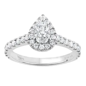 Meera Pear Shaped Solitaire Ring with 1.00ct of Laboratory Grown Diamonds in 9ct White Gold