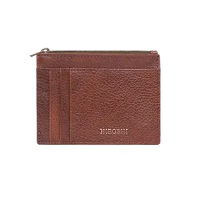 Men's Tan Leather Minimal Wallet - Hiroshi