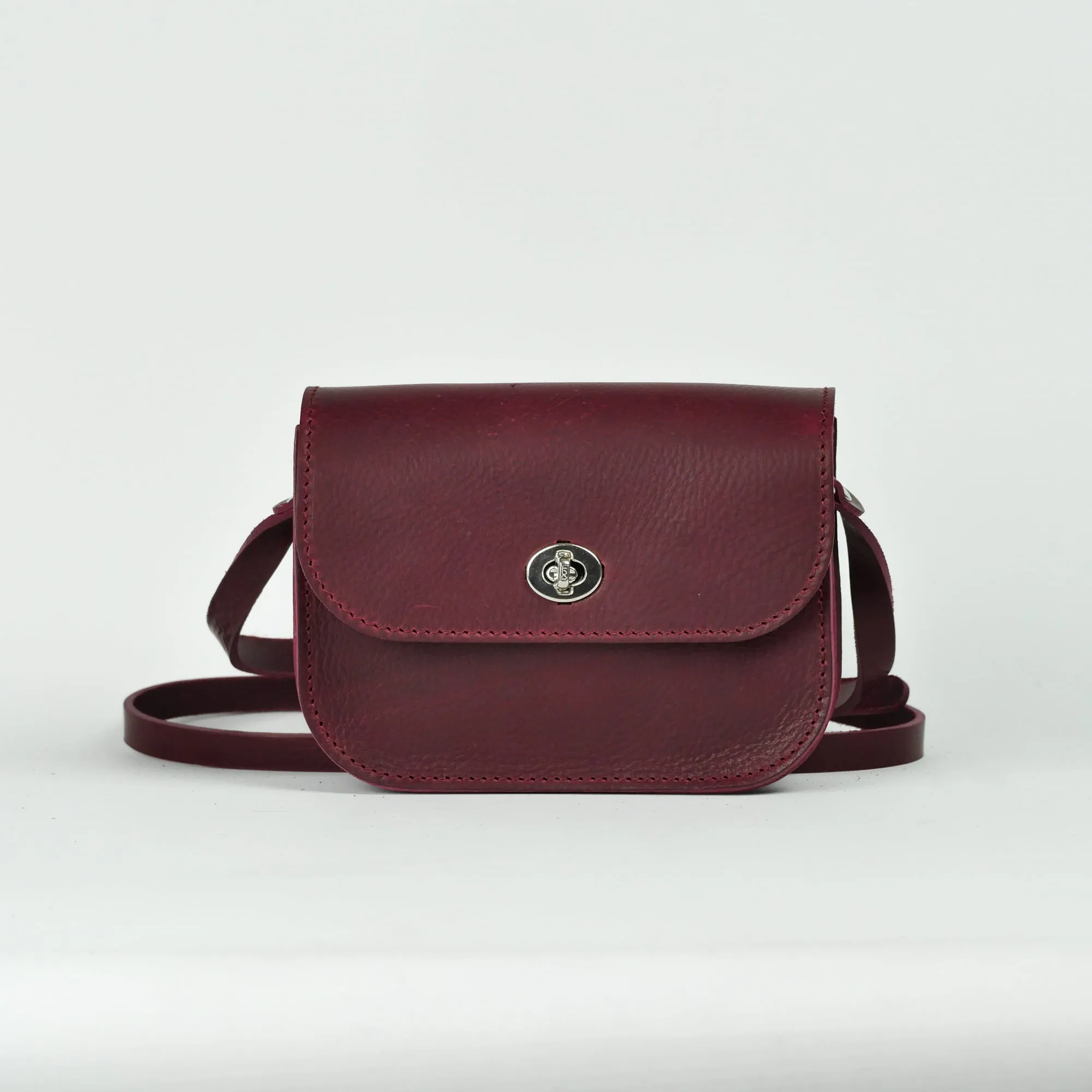 Missouri Burgundy Leather Shoulder Bag
