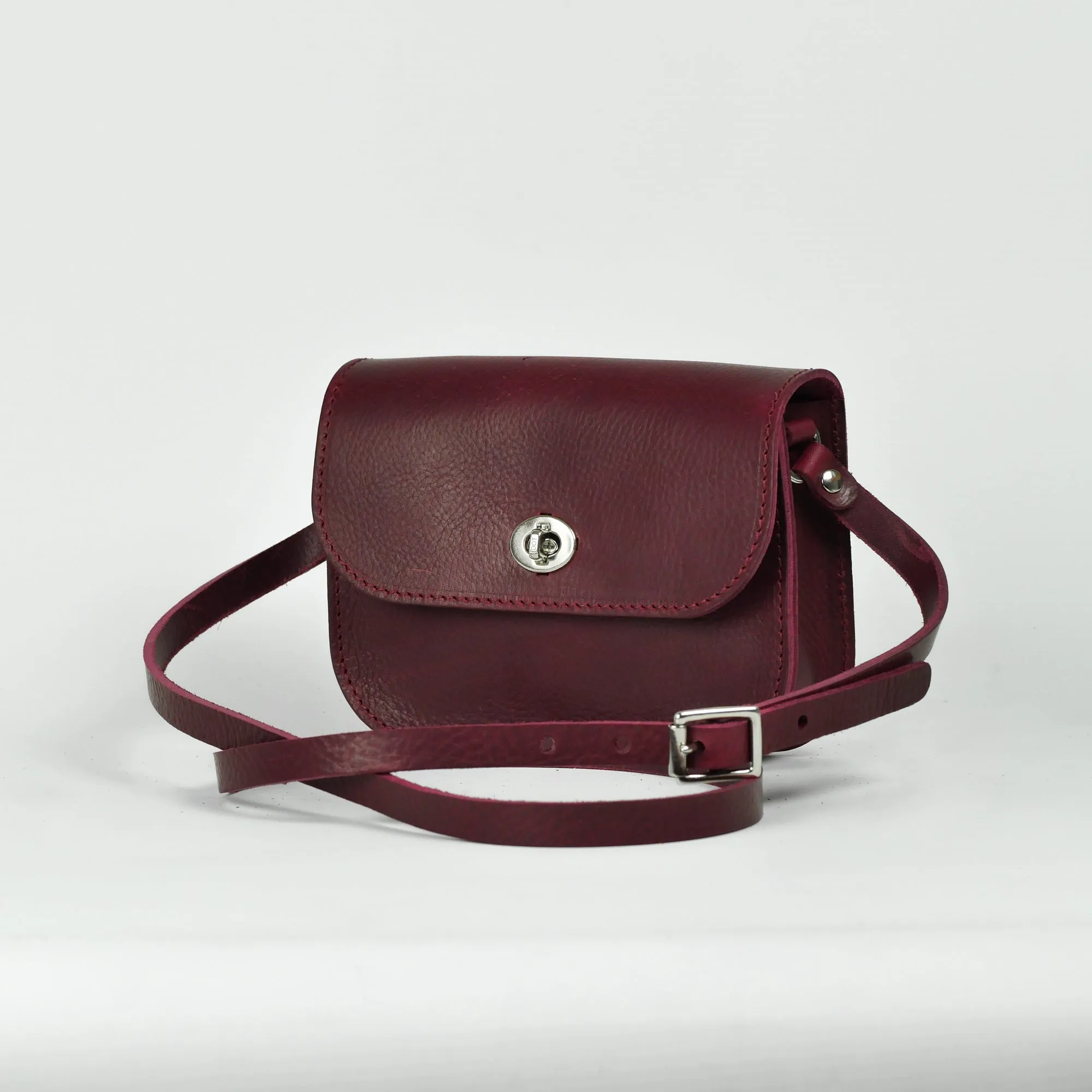 Missouri Burgundy Leather Shoulder Bag